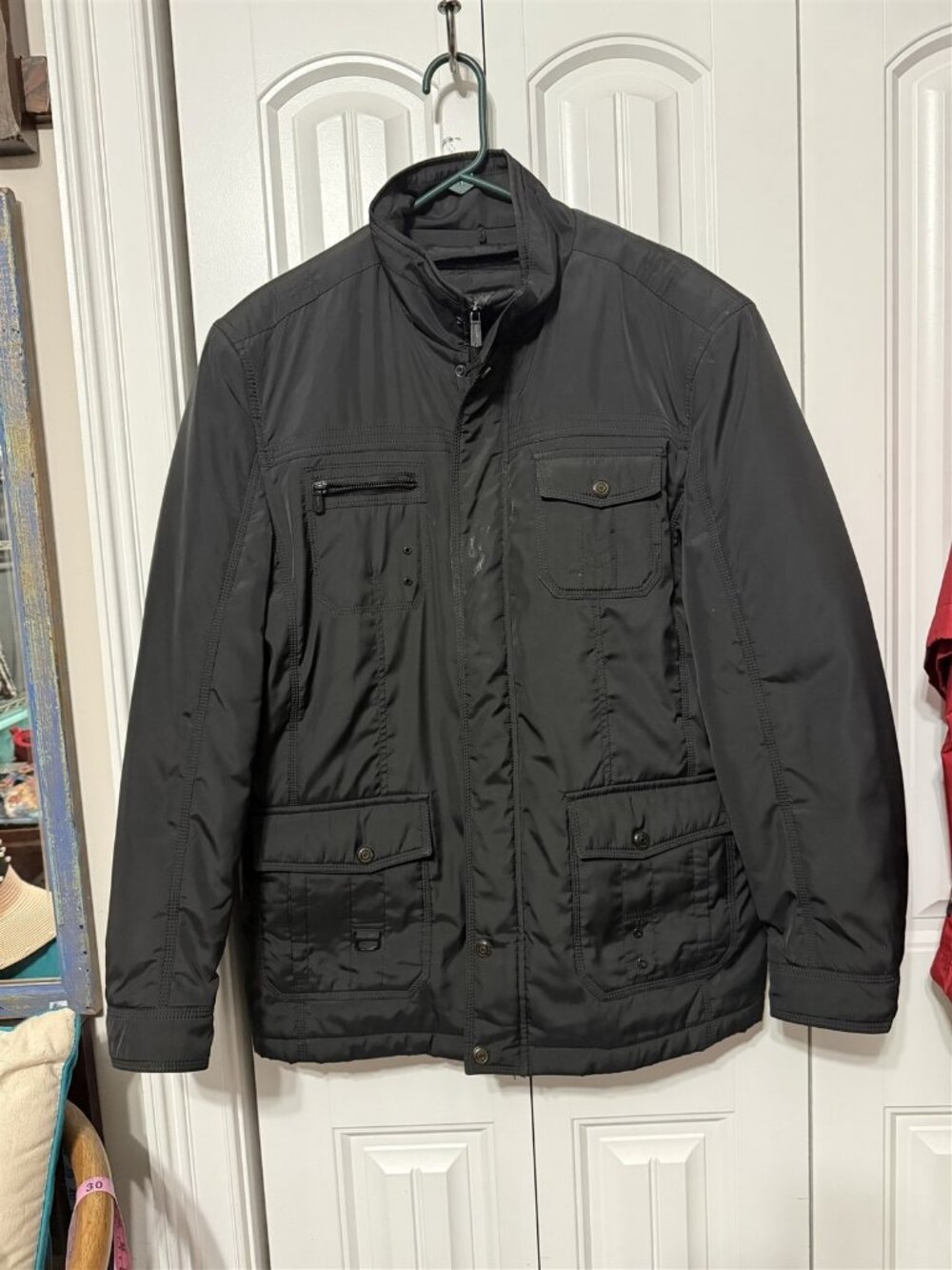 Qishi Classic Fashion Mens Jacket Xxl Black Lightweight Zipper Liner Pockets